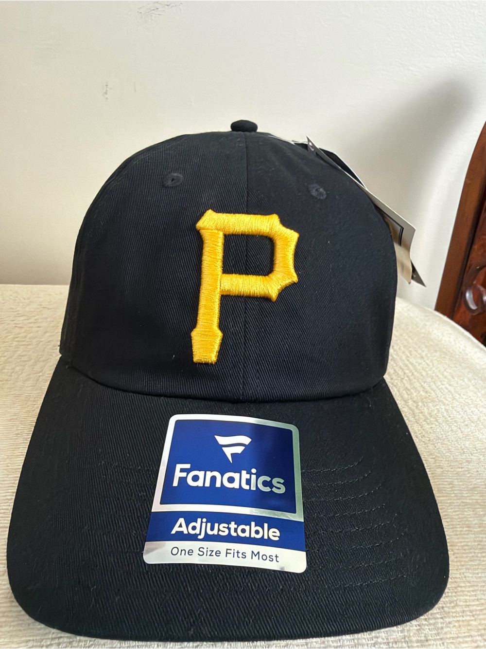 Pirates, Fanatics Black Baseball Cap with Yellow 'P' Patch